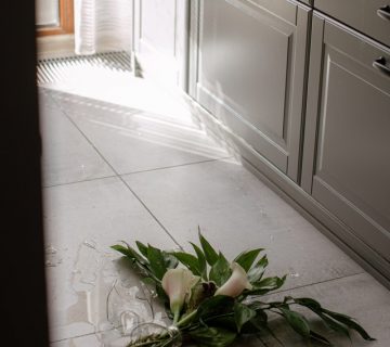 Green plant on white ceramic floor tiles 4512767 360x320