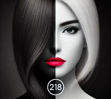 DALL·E 2024-10-25 14.52.27 - A surreal image of a woman's face split down the middle, one half with jet black hair and the other with pure white hair. The black side blends into a DALL·E 2024 10 25 14 52 27 A surreal image of a woman's face split down the middle, one half with jet black hair and the other with pure white hair The black side blends into a